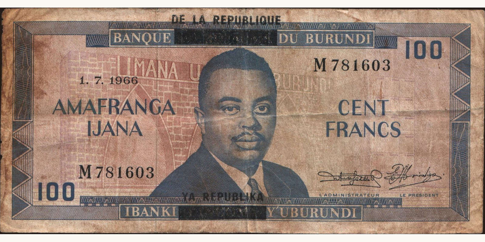 100 franc 1966