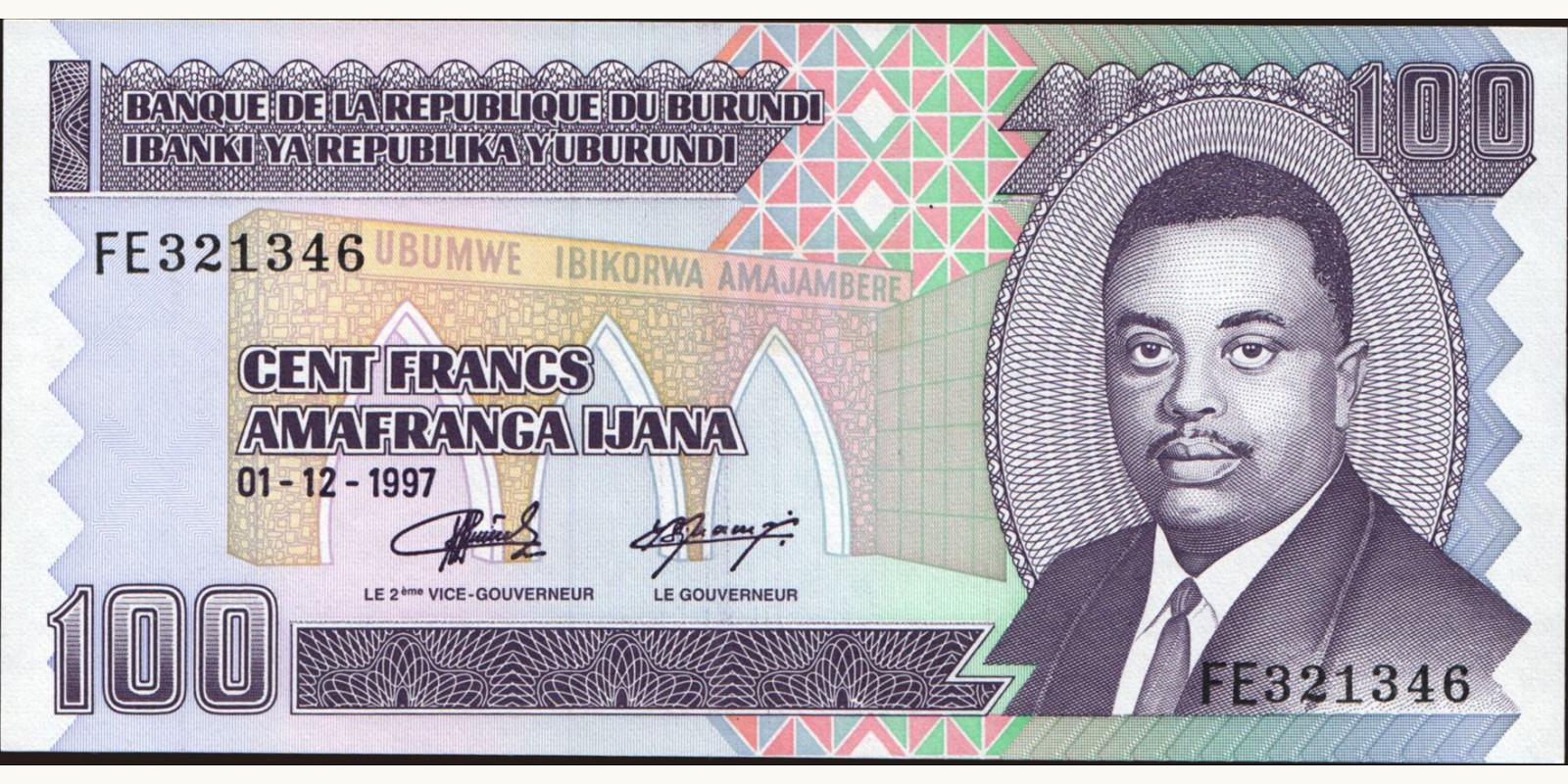 100 franc Burundi 1997 — Front side