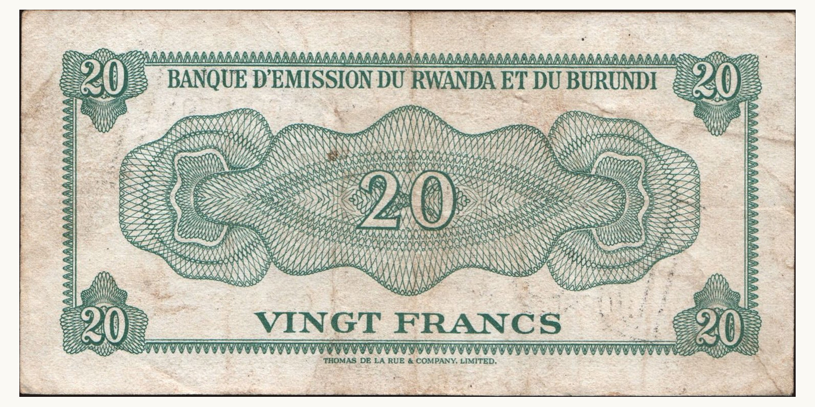 20 franc Бурунди 1960 — Оборотная сторона