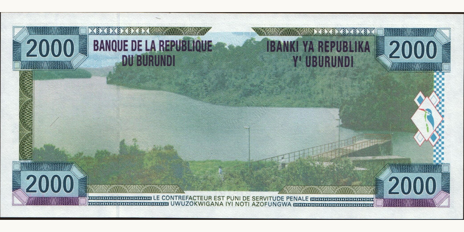 2001 franc Burundi 2000 — Back side