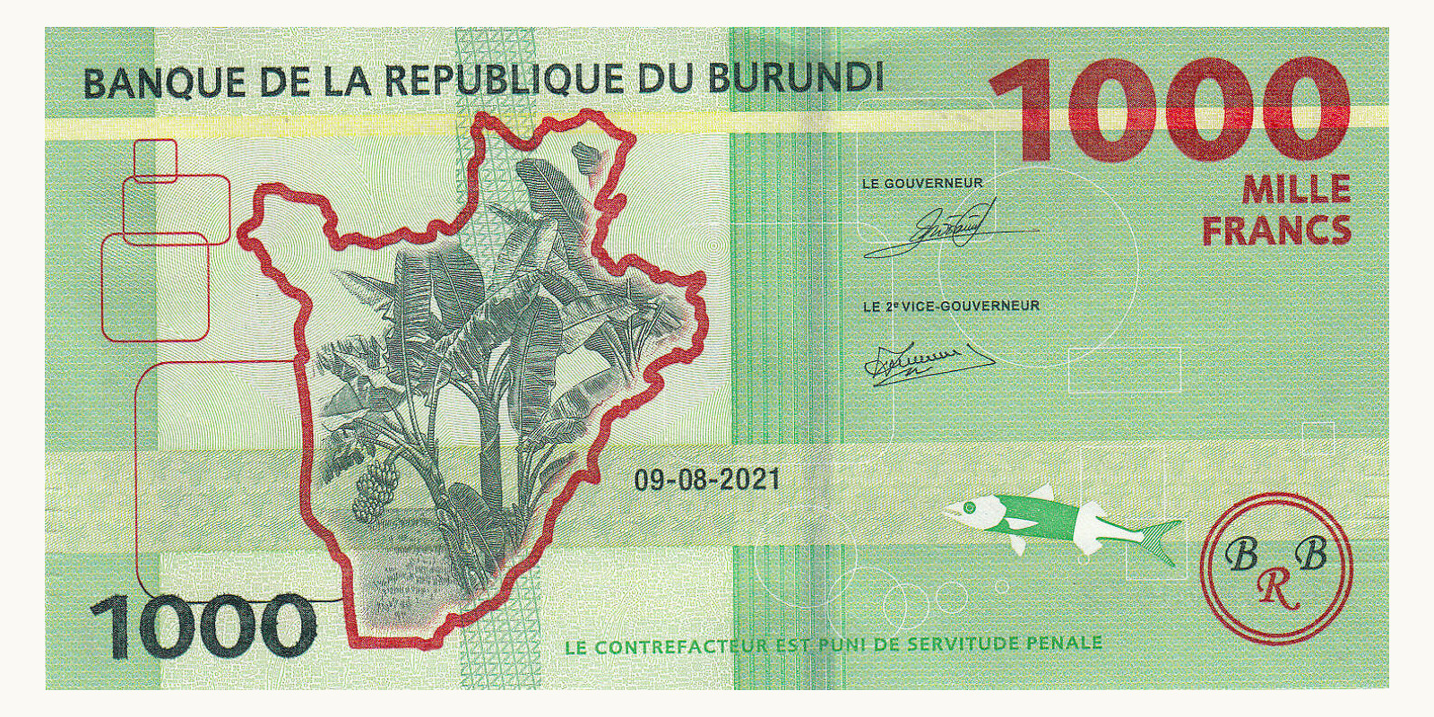 1000 franc Бурунди 2021 — Лицевая сторона