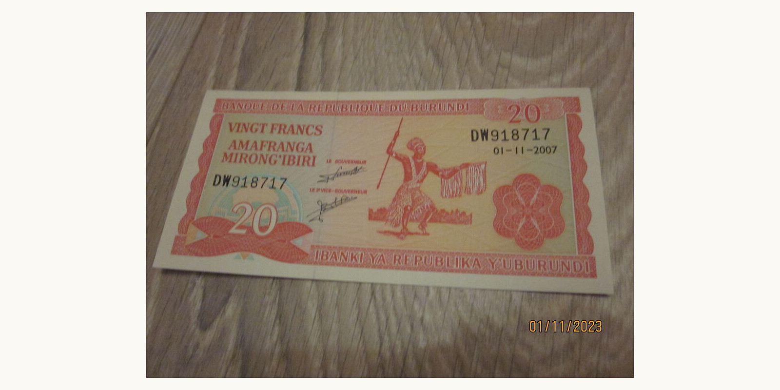 20 franc Burundi 2007 — Front side