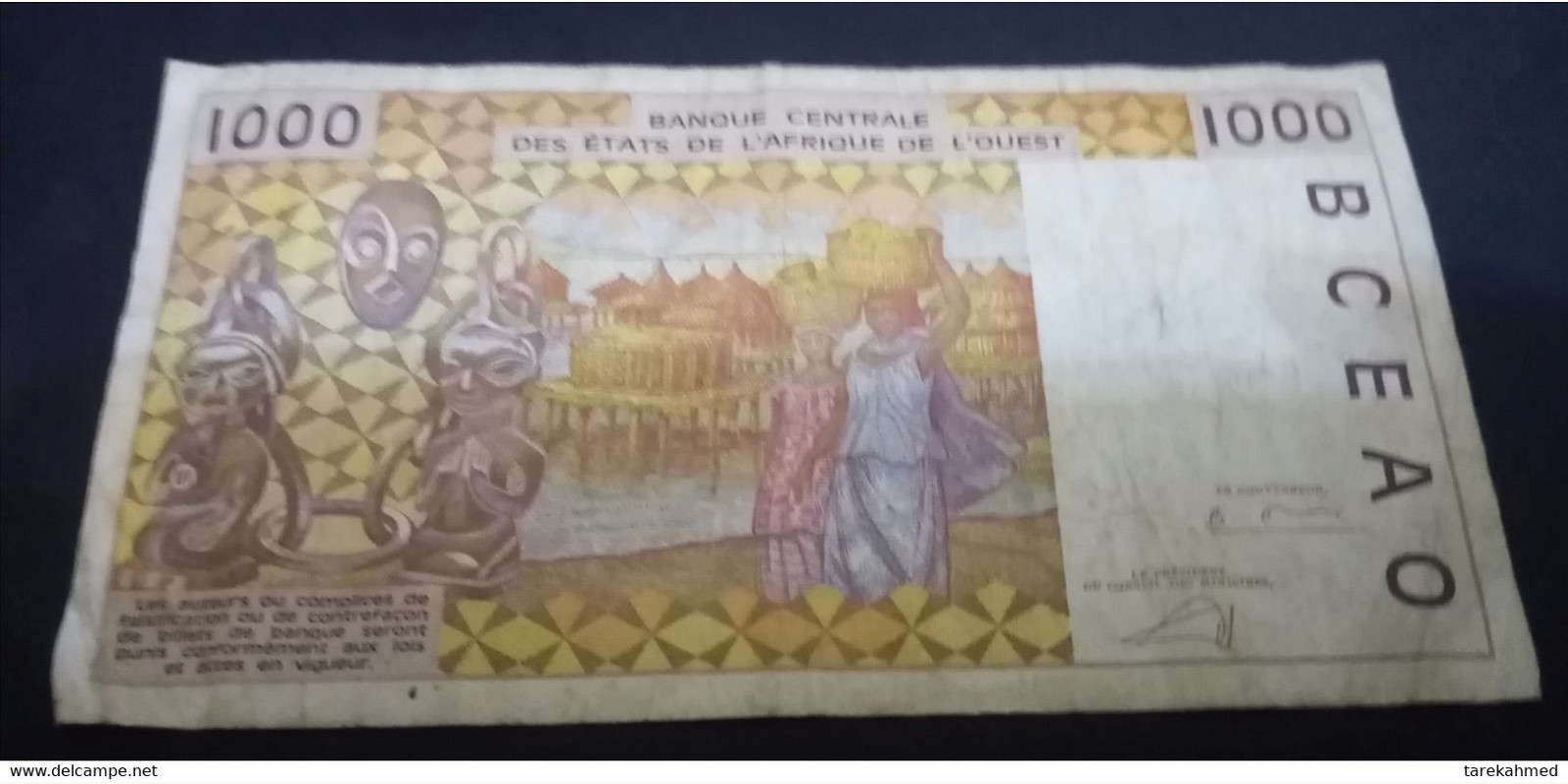 1000 franc Benin 1995 — Back side