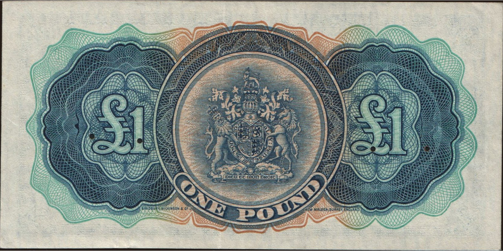 1 pounds Бермудские о-ва 1957 — Оборотная сторона