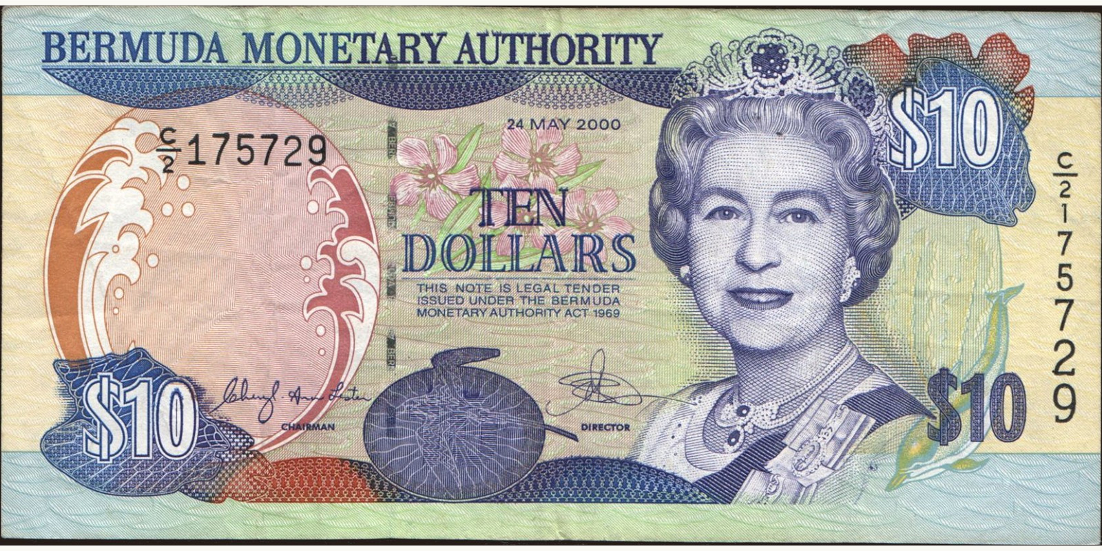 10 dollars Bermuda 2000 — Front side