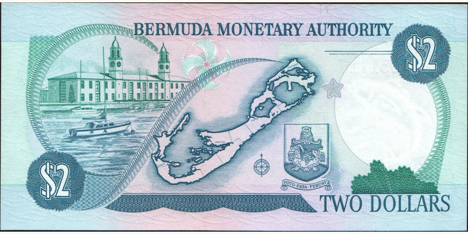 2 dollars Bermuda 1997 — Back side