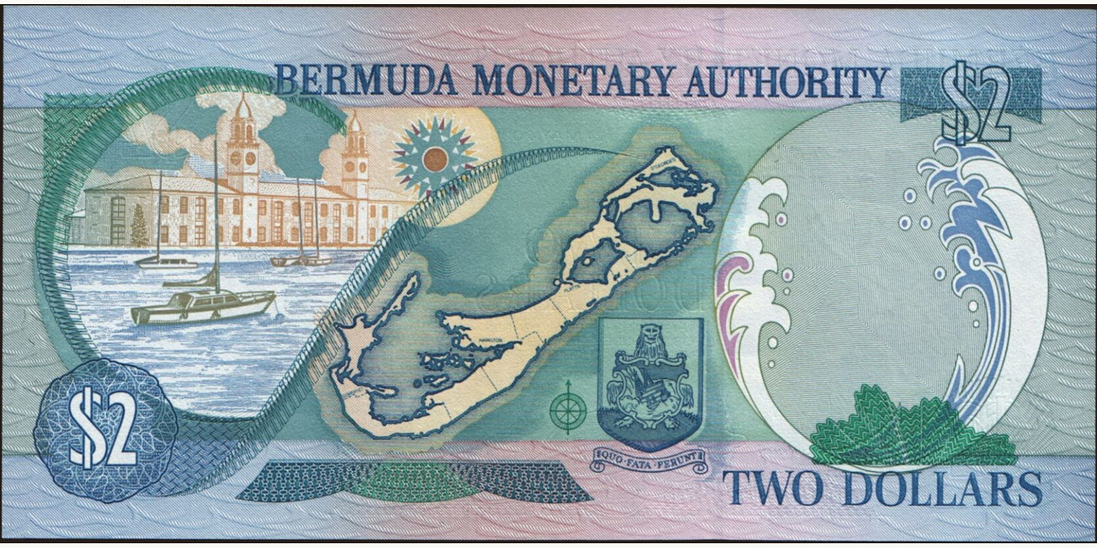 2 dollars Bermuda 2000 — Back side