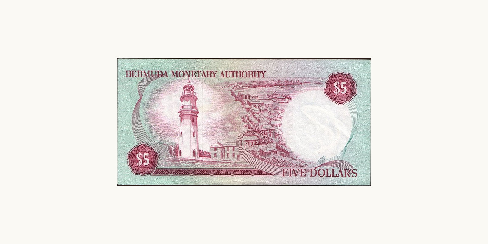 5 dollars Bermuda 1978 — Back side