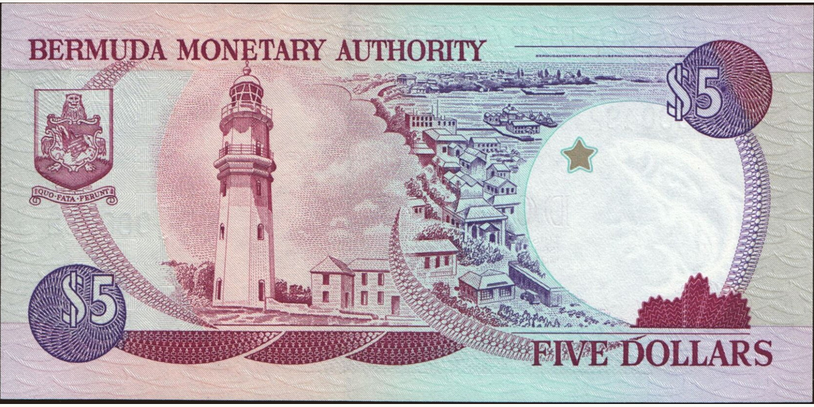 5 dollars Bermuda 1997 — Back side
