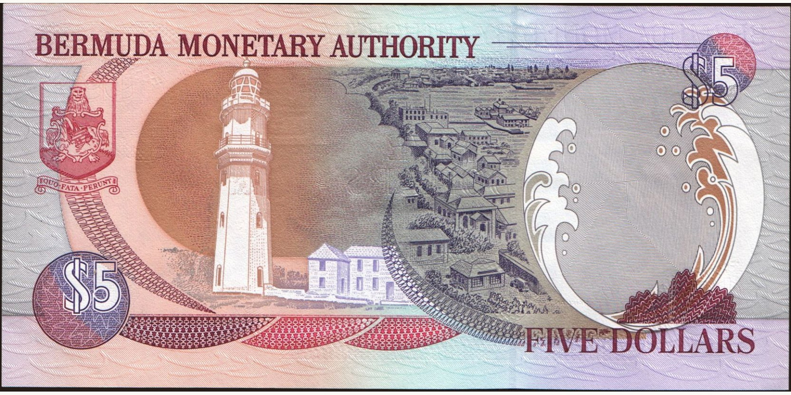 5 dollars Бермудские о-ва 2000 — Оборотная сторона