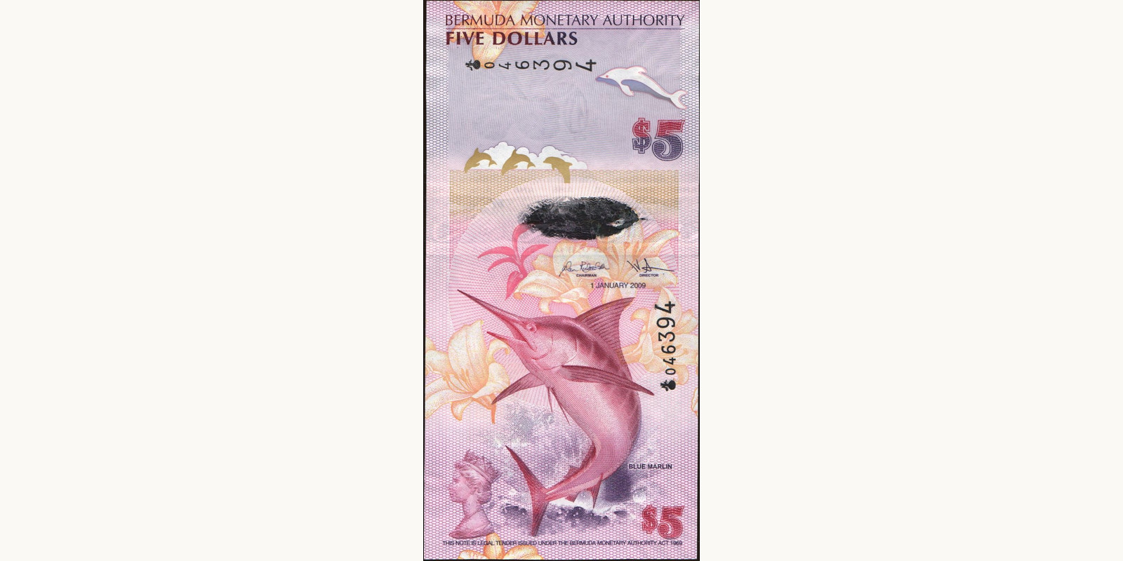 5 dollars Bermuda 2009 — Front side
