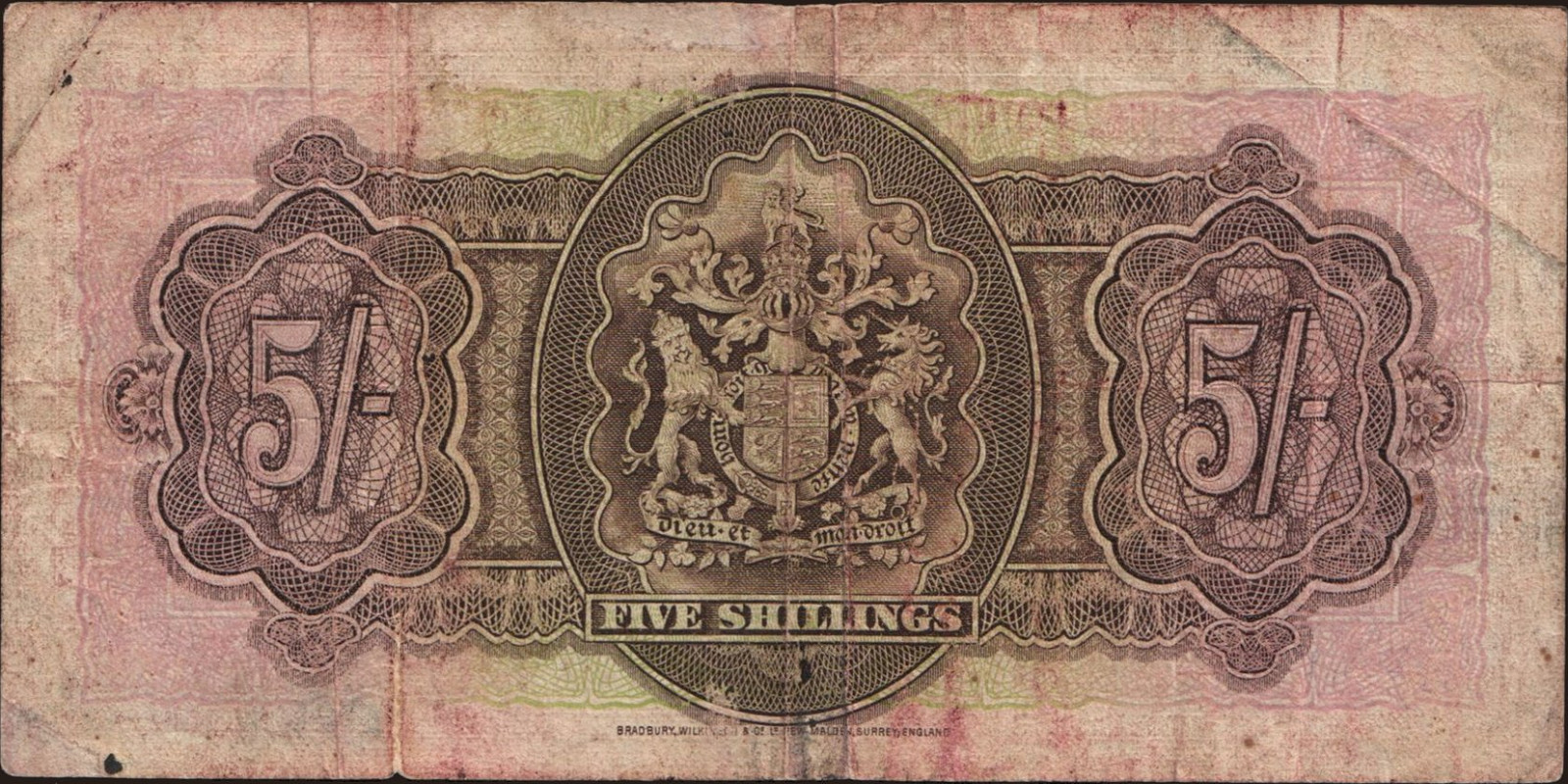 5 shilling Бермудские о-ва 1937 — Оборотная сторона