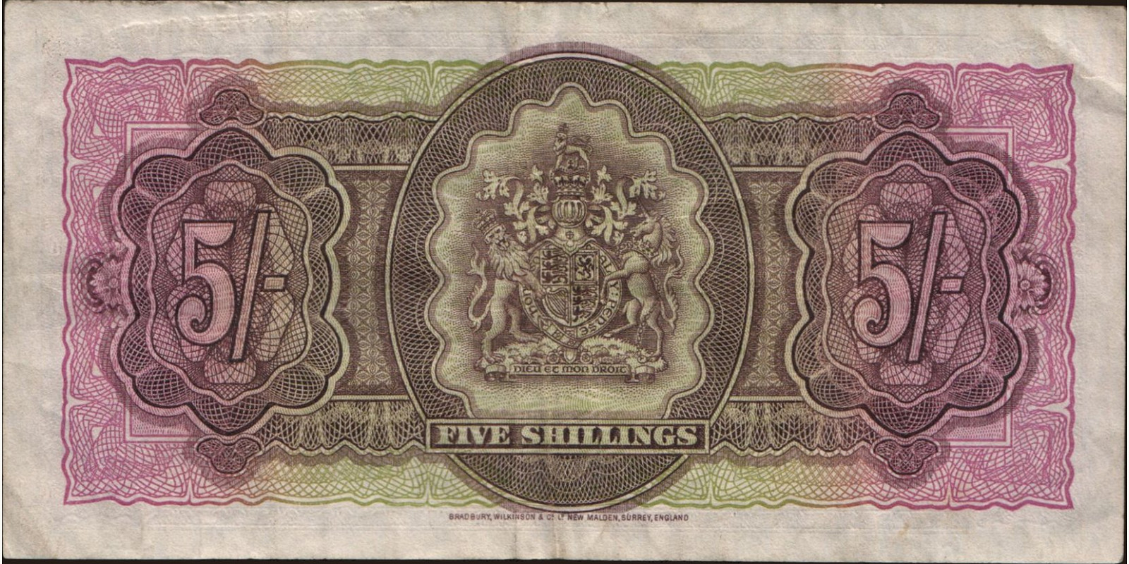 5 shilling Bermuda 1957 — Back side