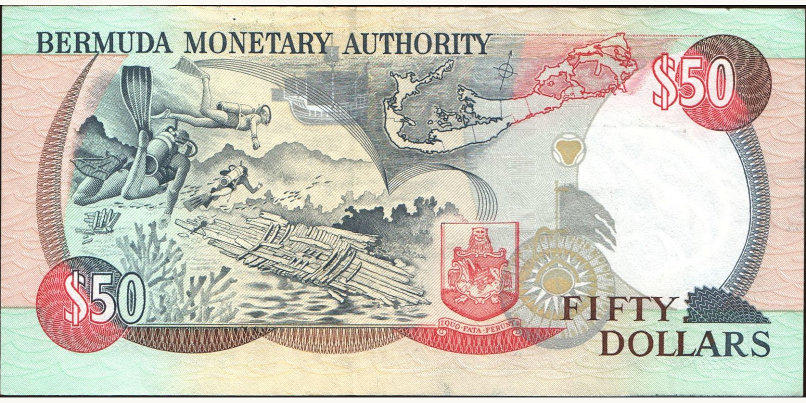 50 dollars Бермудские о-ва 1996 — Оборотная сторона