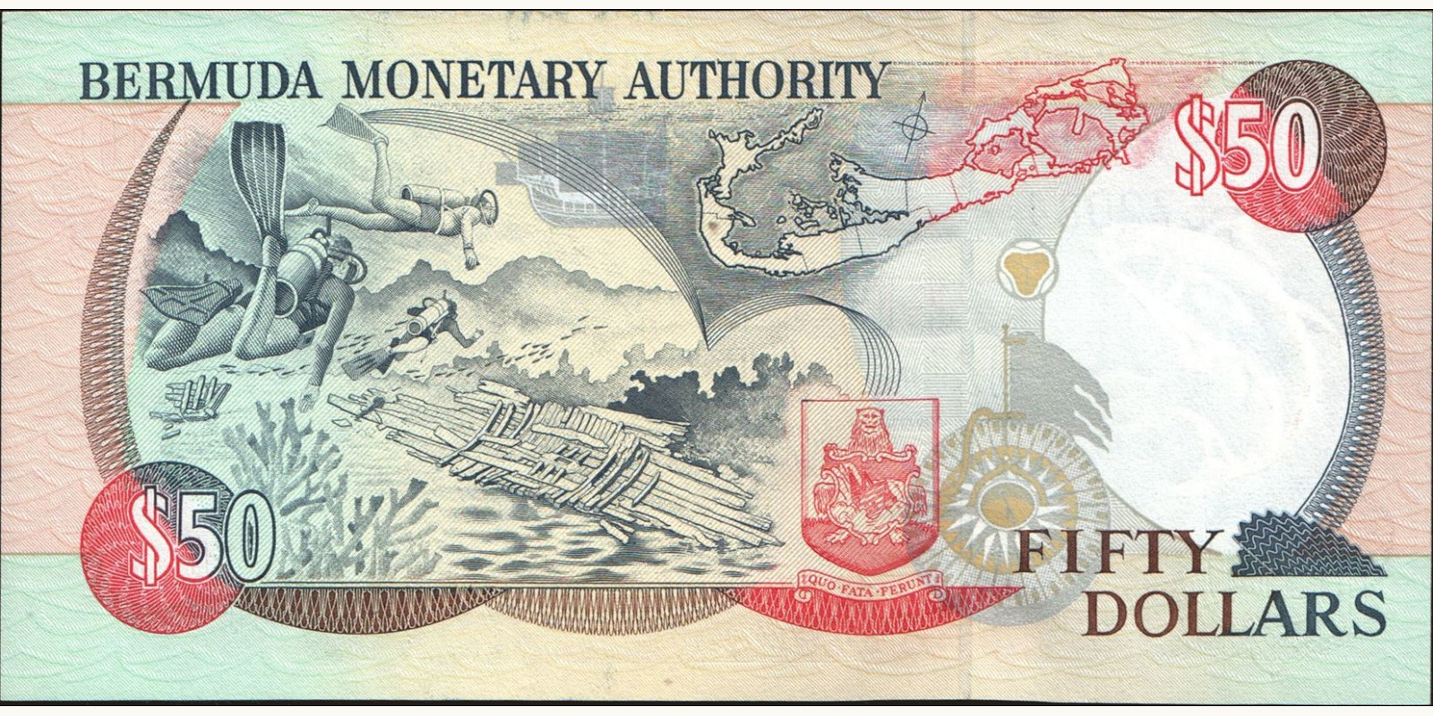 50 dollars Bermuda 1997 — Back side
