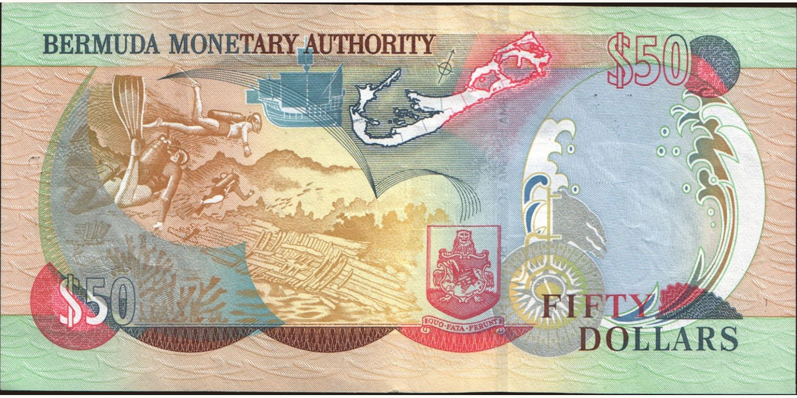 50 dollars Бермудские о-ва 2003 — Оборотная сторона