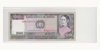 1000 pesos bolivianos 1982