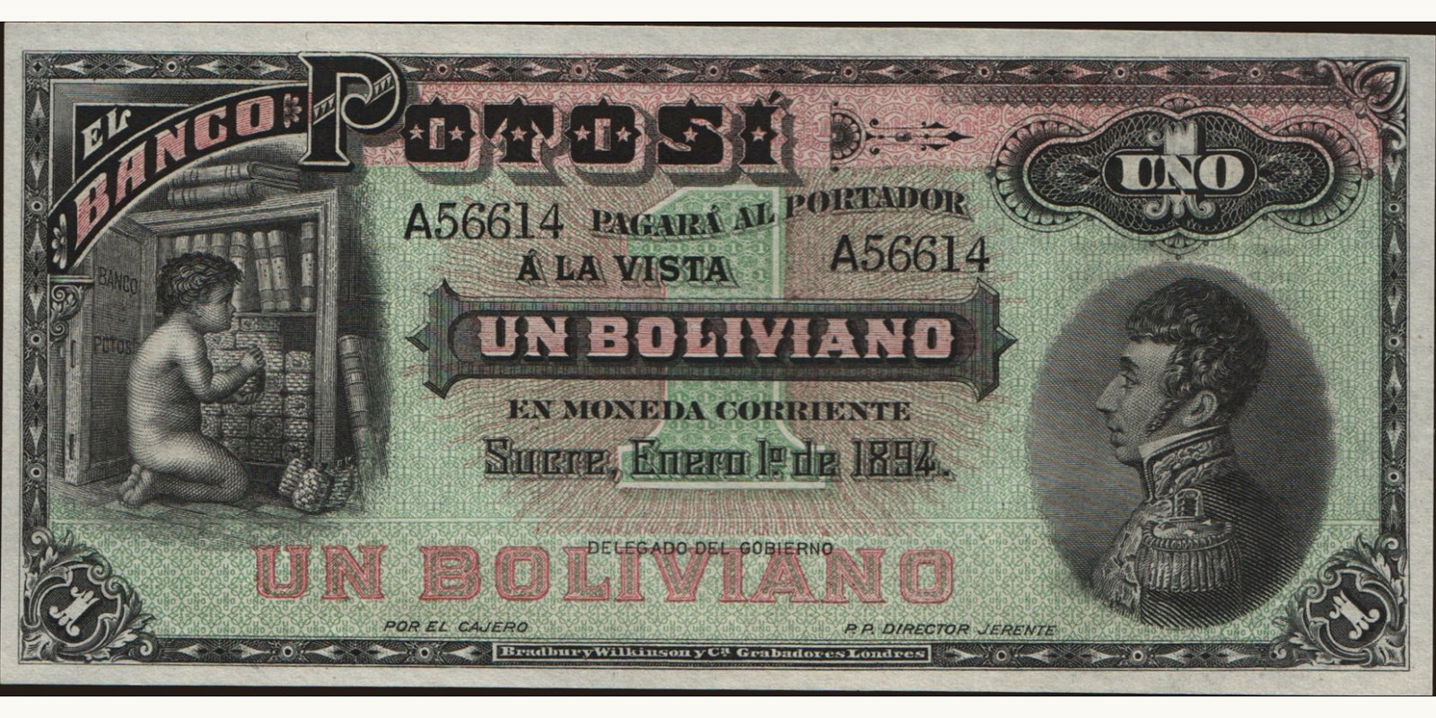 1 boliviano 1894