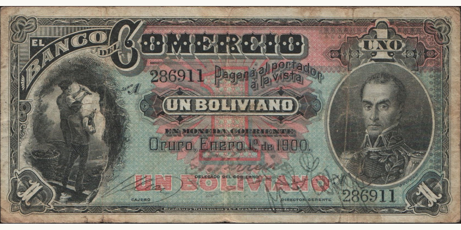 1 boliviano 1900