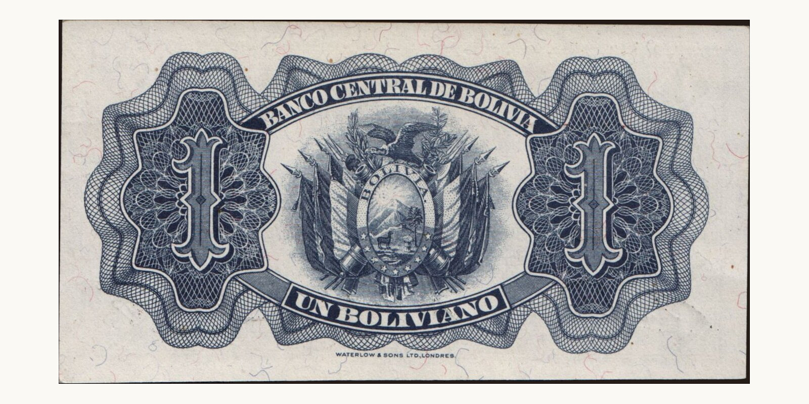 1 boliviano Bolivia 1928 — Back side
