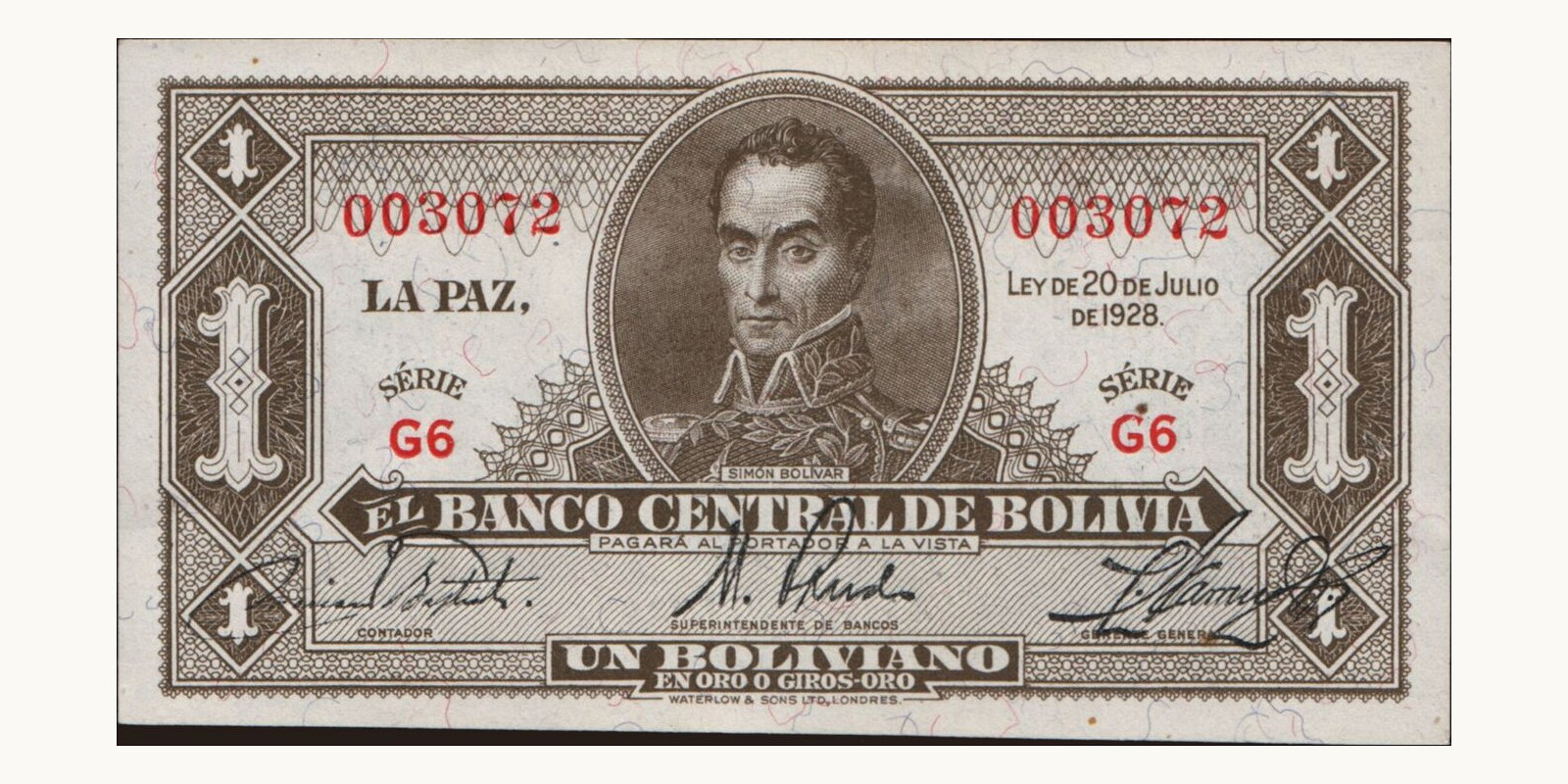 1 boliviano 1928
