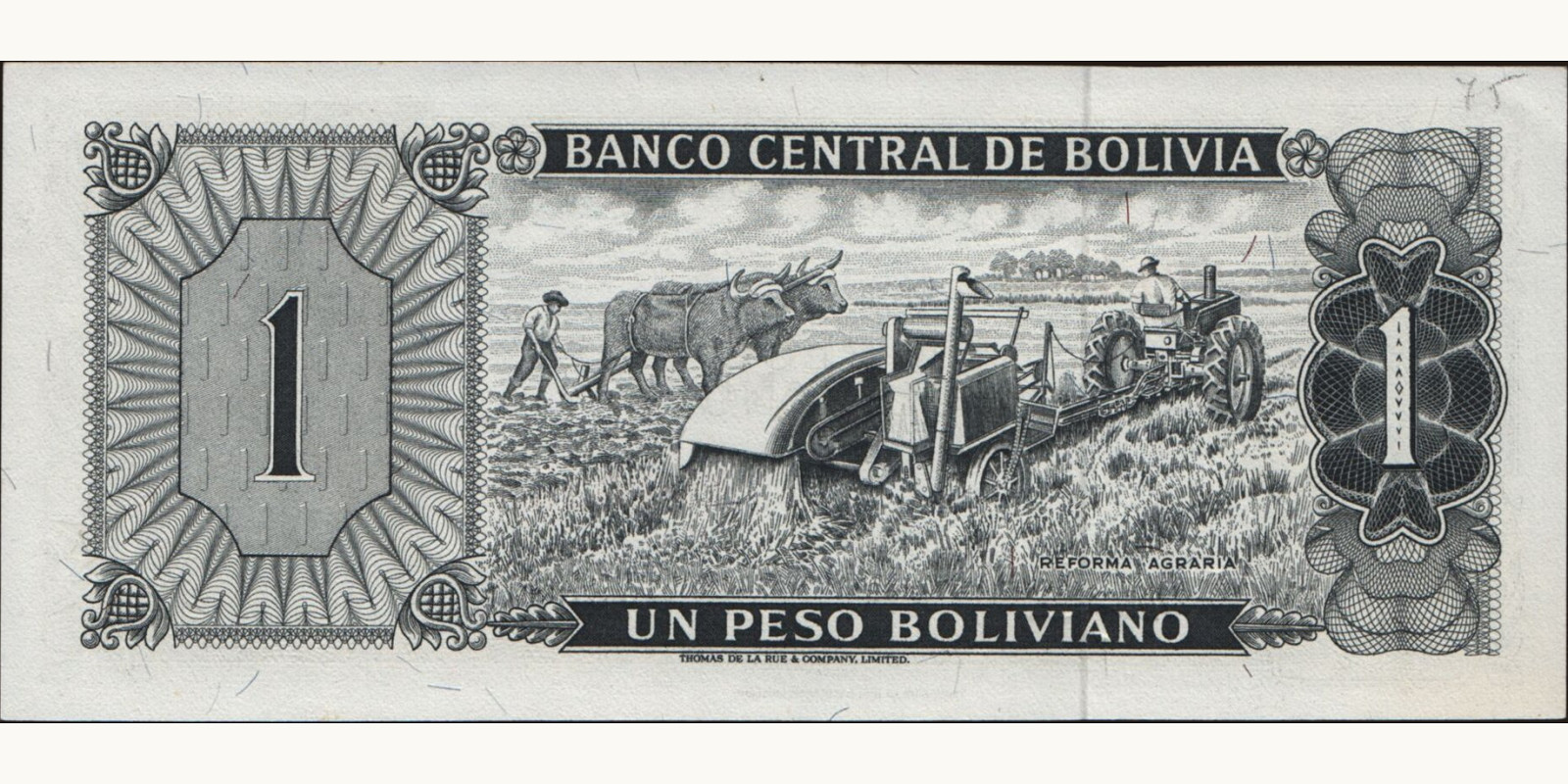 1 pesos Боливия 1962 — Оборотная сторона