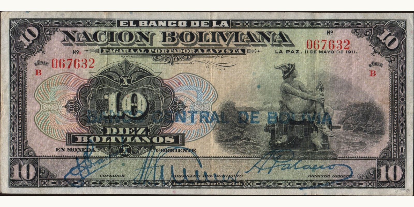10 bolivianos 1911