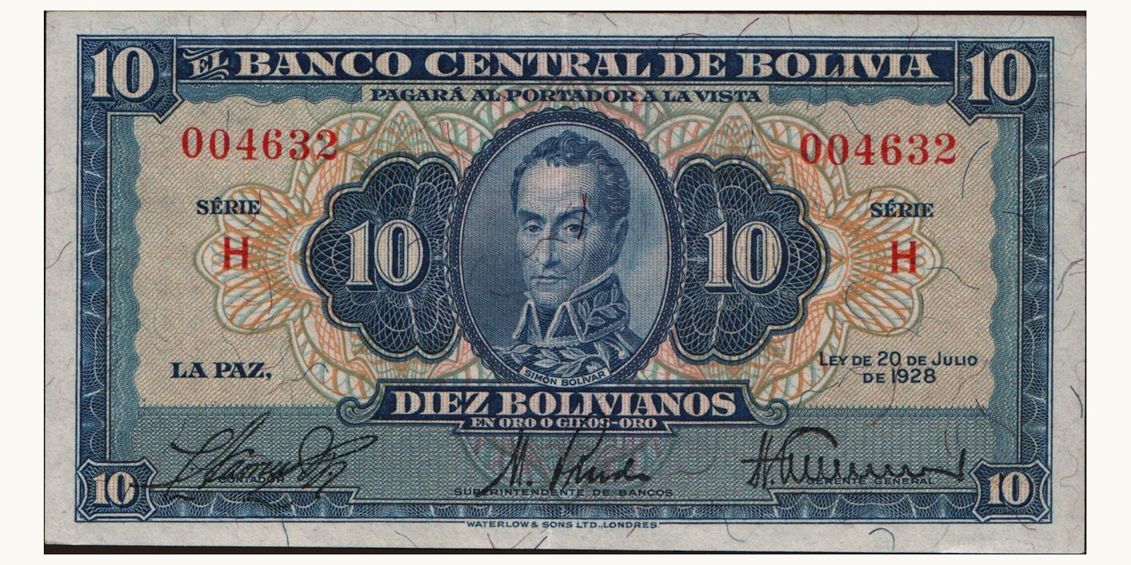 10 bolivianos 1928