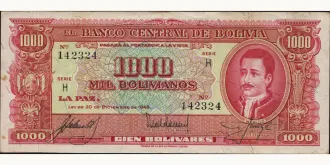 1000 bolivianos 1945