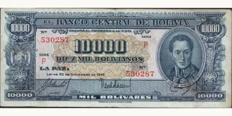10000 bolivianos 1945
