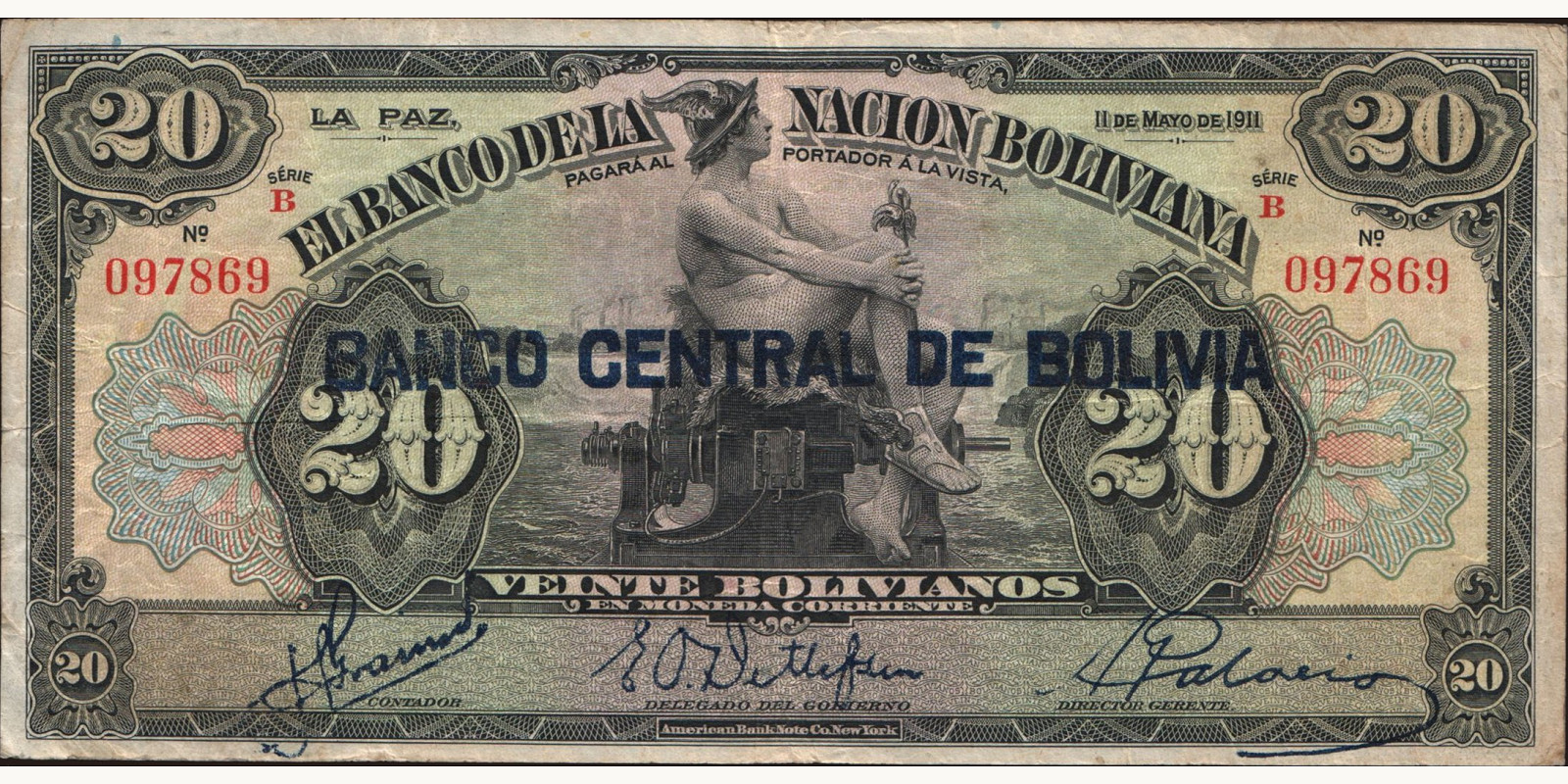 20 bolivianos 1911