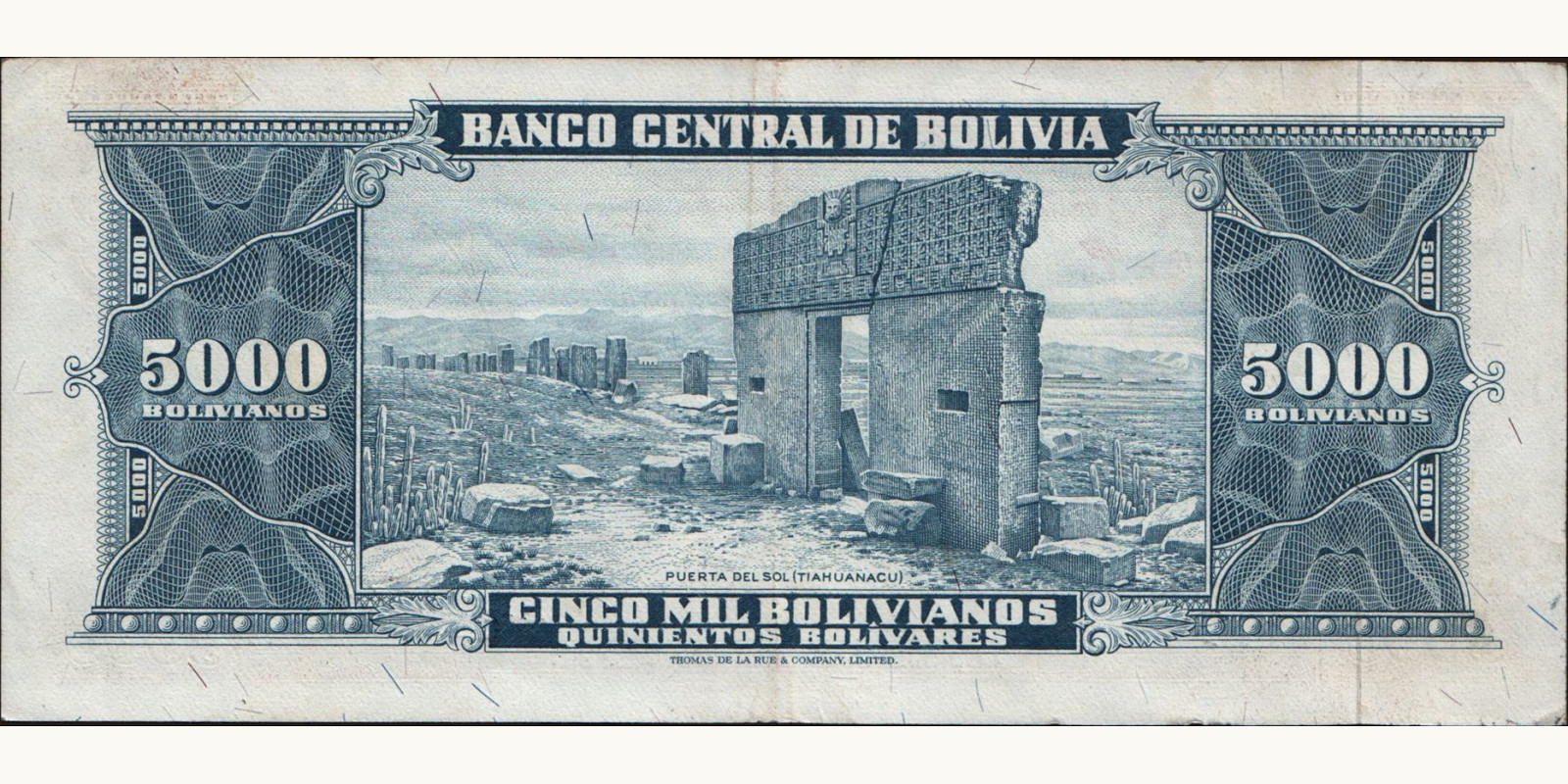 5000 bolivianos Боливия 1945 — Оборотная сторона