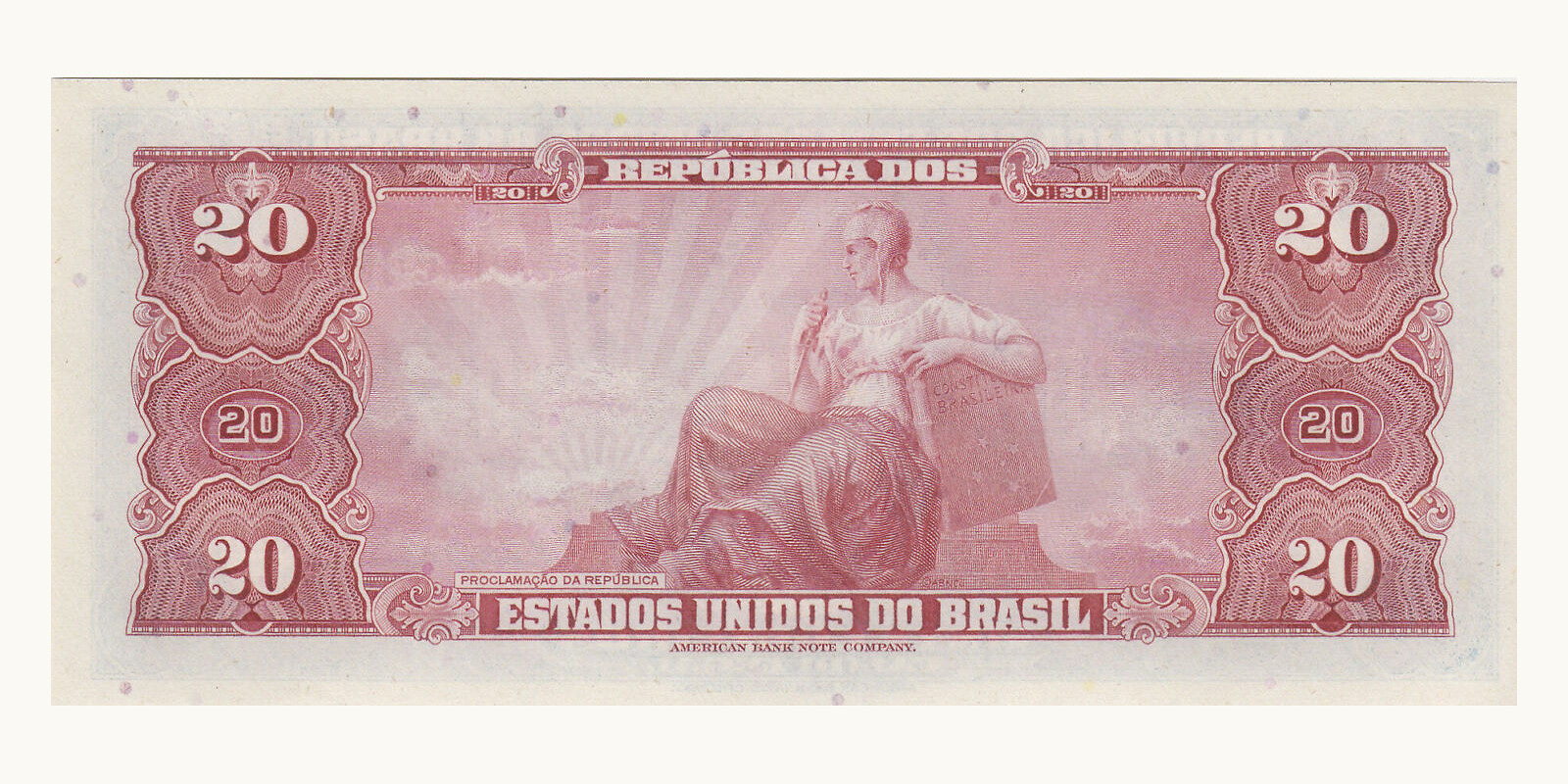 20 cruzeiros Brazil 1963 — Back side