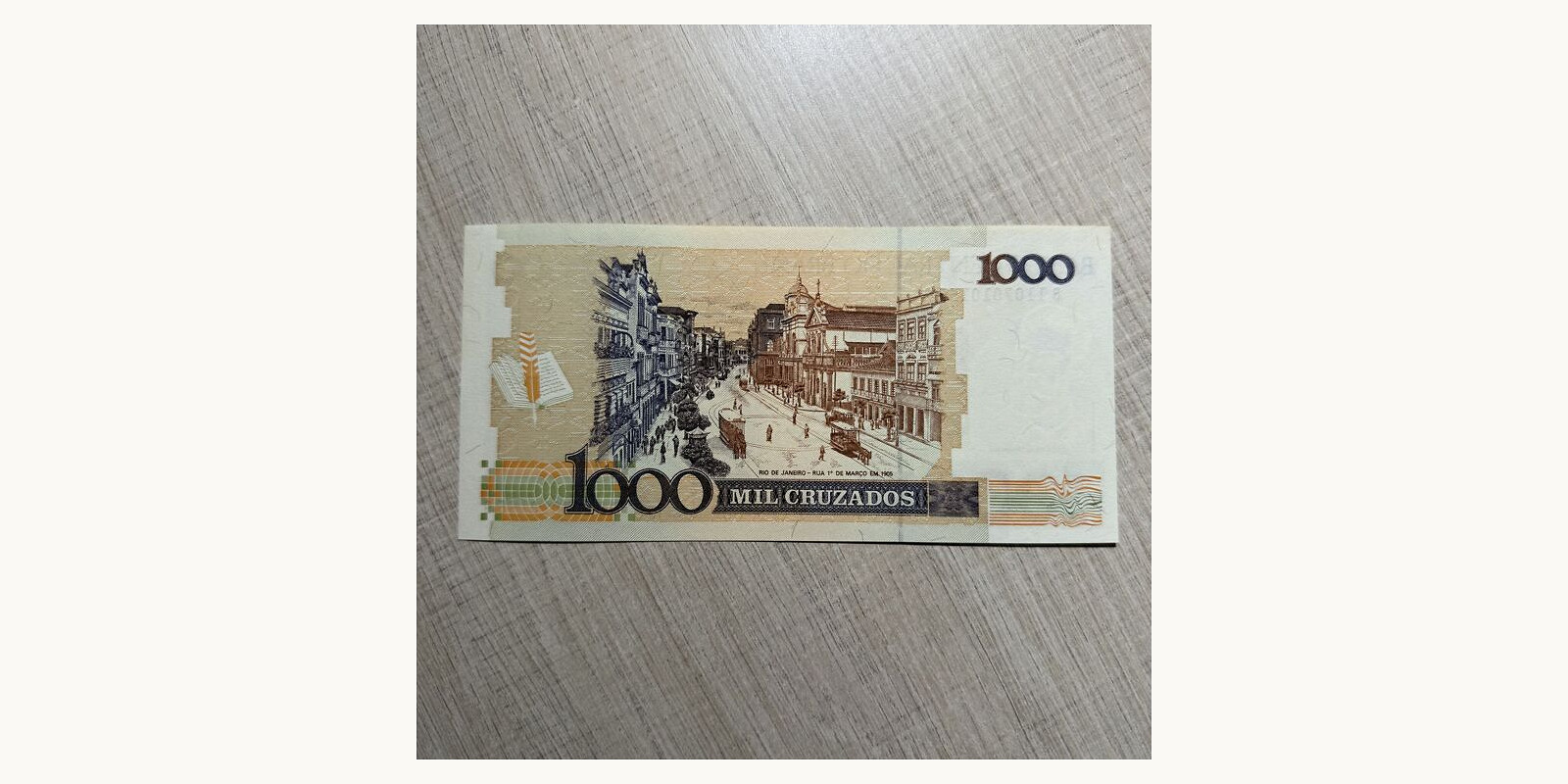 1000 cruzados Brazil 1989 — Back side