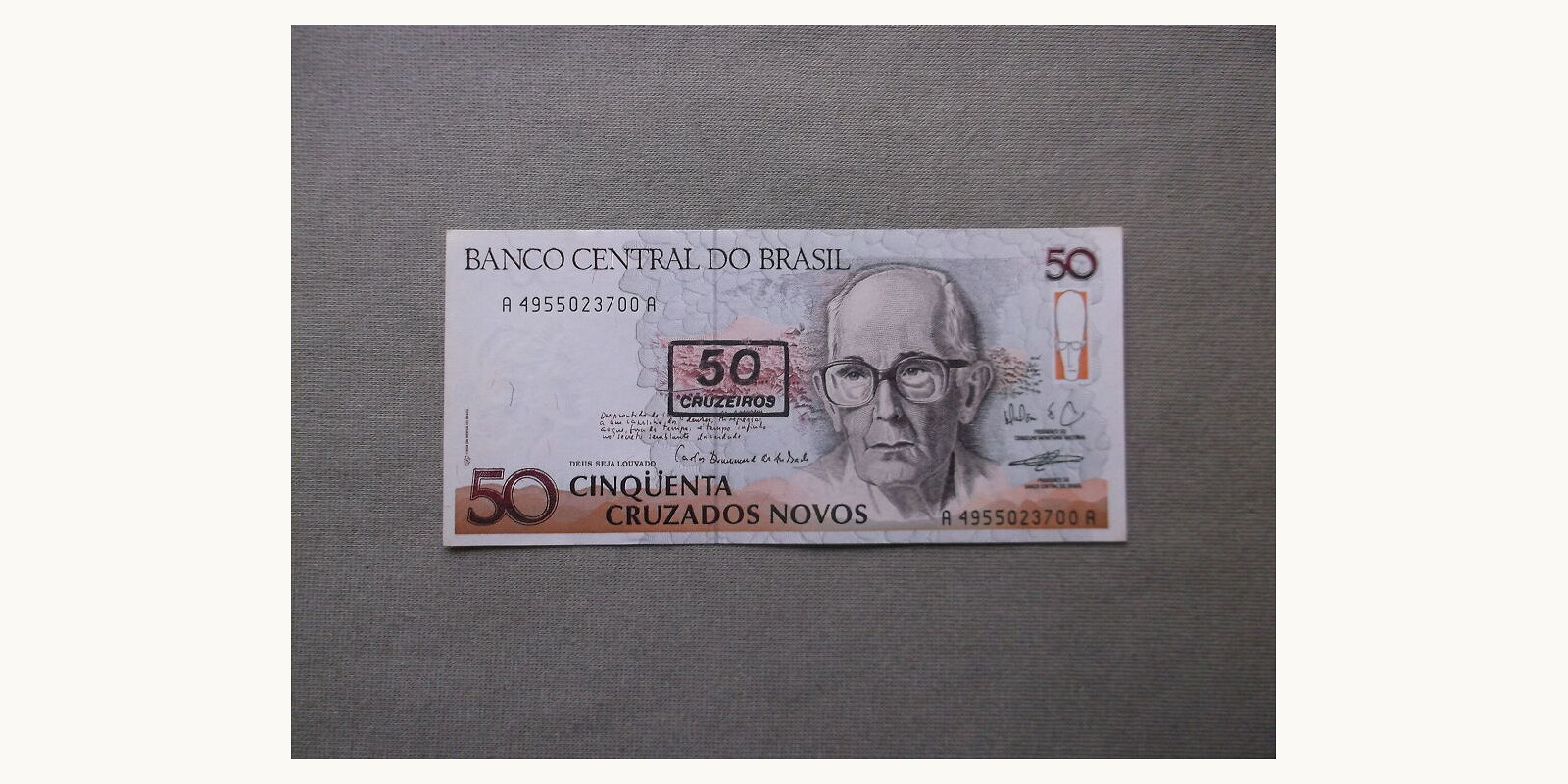 50 cruzeiros Brazil 1990 — Front side