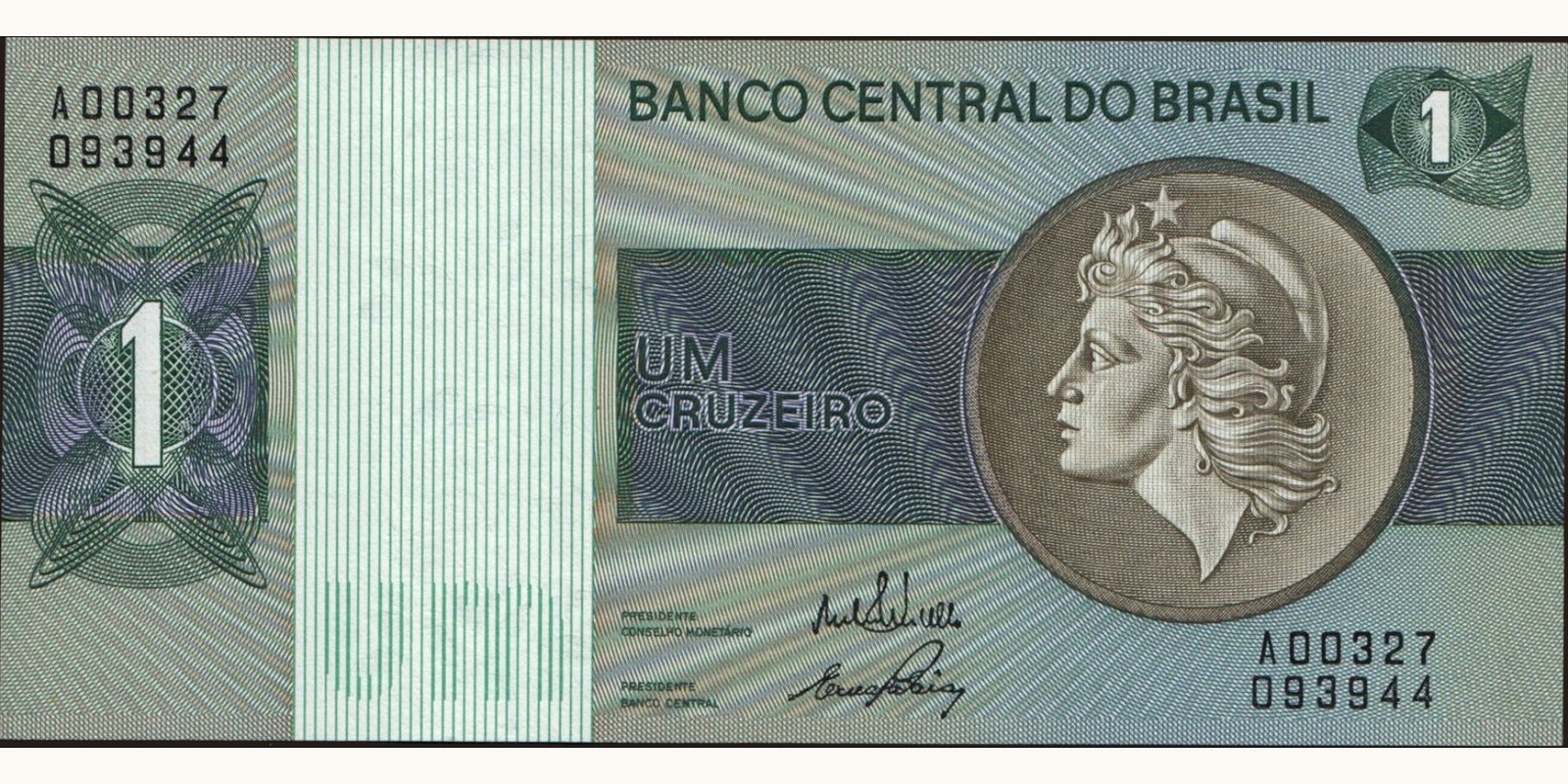 1 cruzeiros Бразилия 1970 — Лицевая сторона