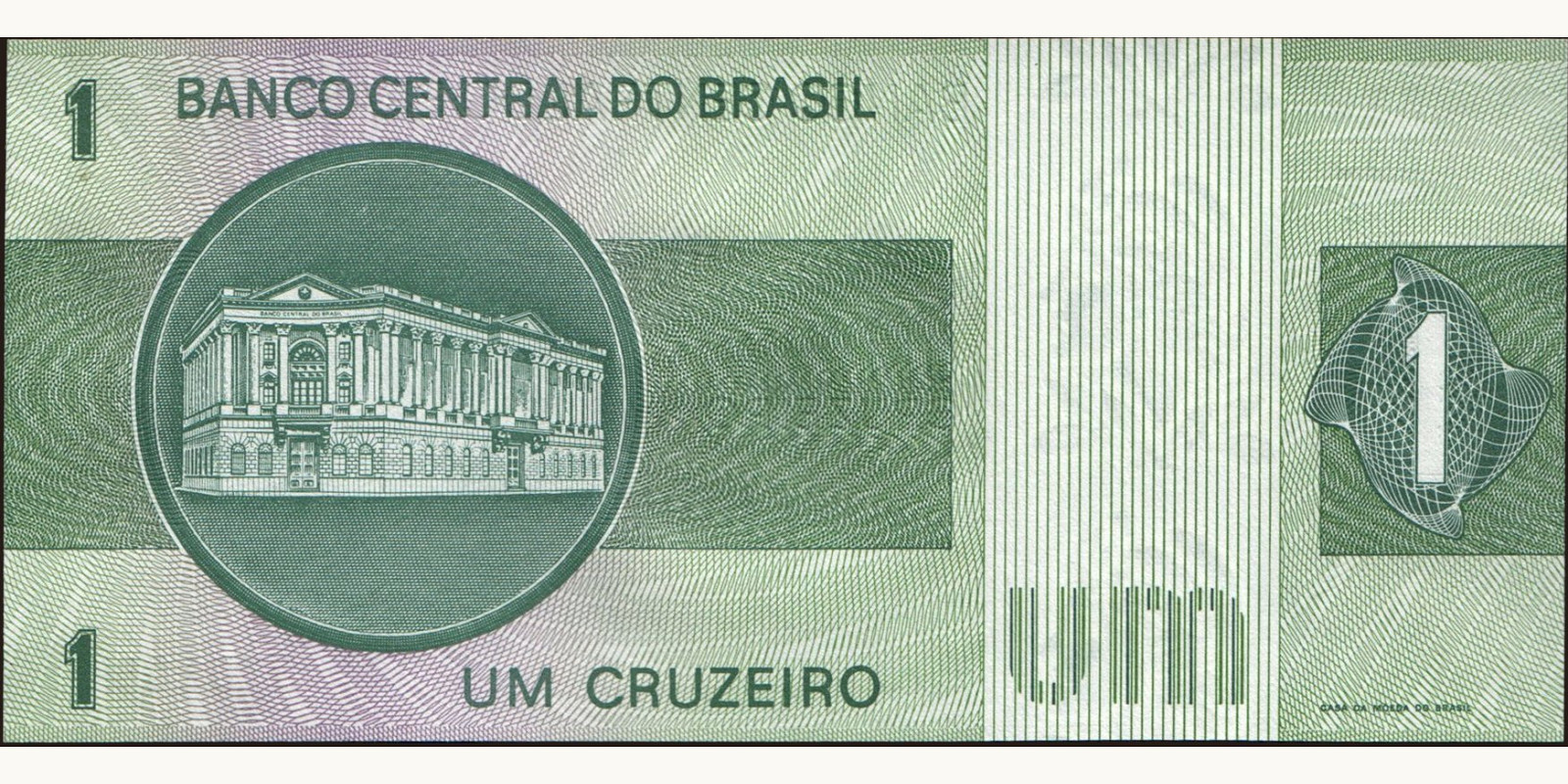 1 cruzeiros Brazil 1980 — Back side