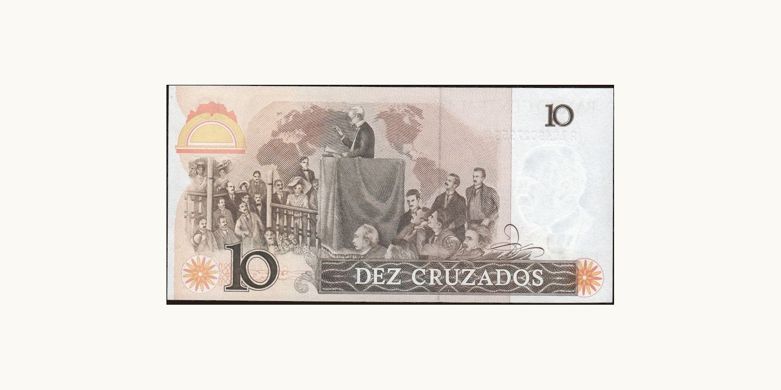 10 cruzados Бразилия 1986 — Оборотная сторона