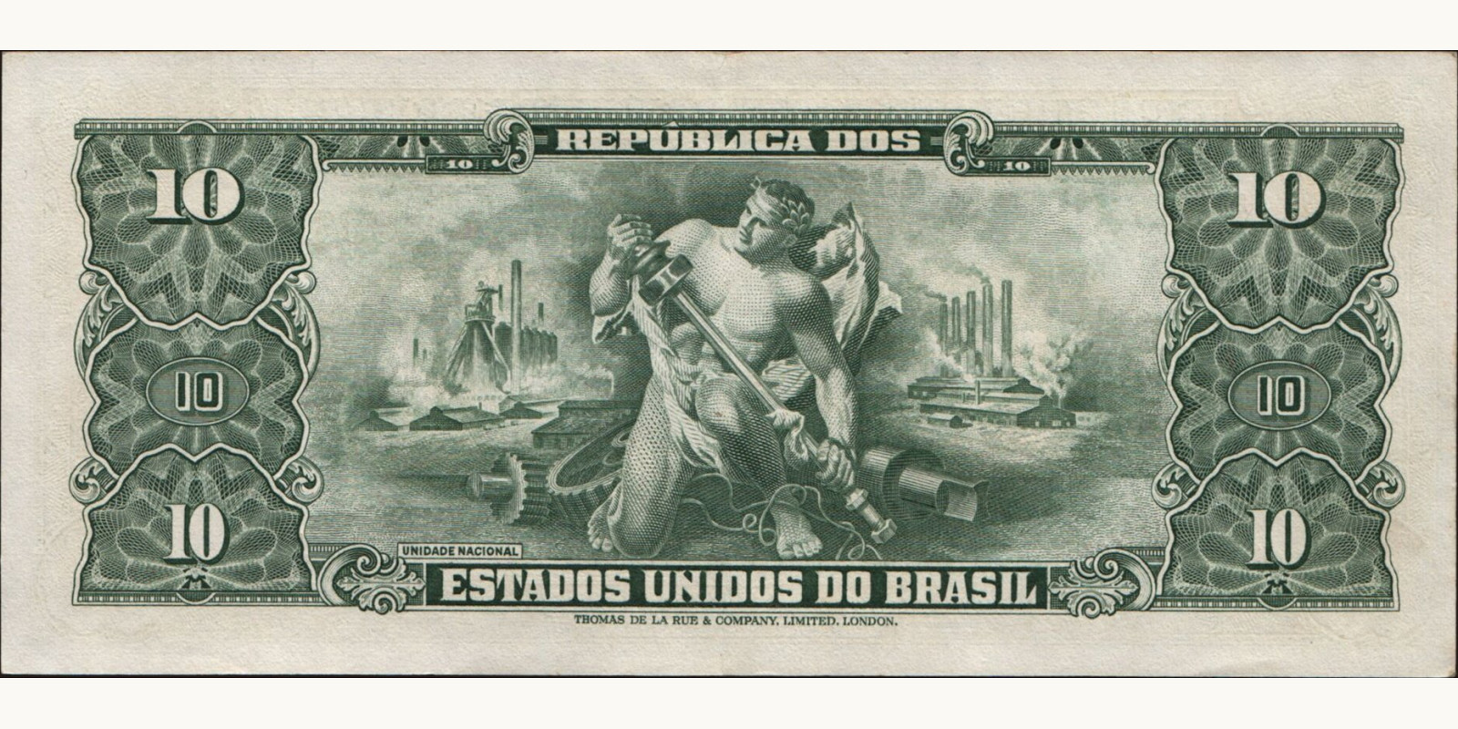 10 cruzeiros Бразилия 1950 — Оборотная сторона