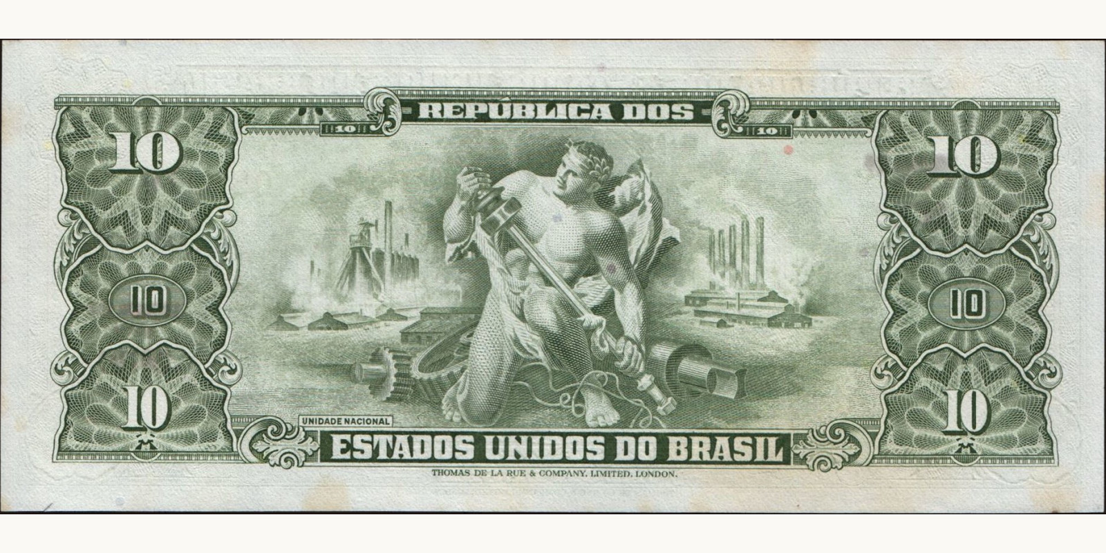 10 cruzeiros Бразилия 1962 — Оборотная сторона