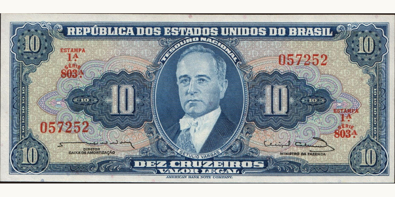 10 cruzeiros Бразилия 1963 — Лицевая сторона