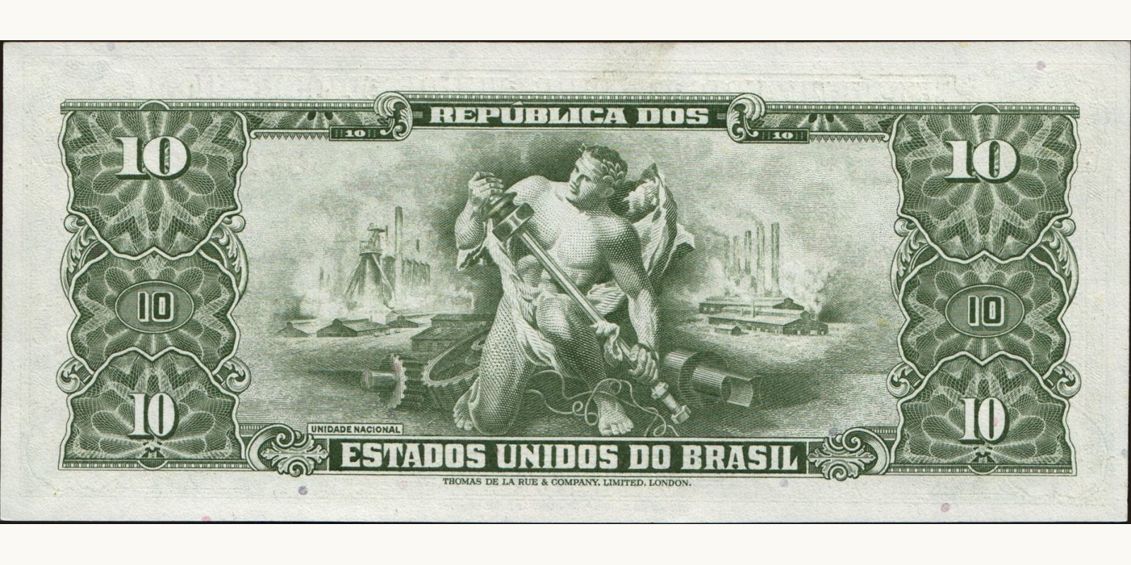 10 cruzeiros Бразилия 1966 — Оборотная сторона