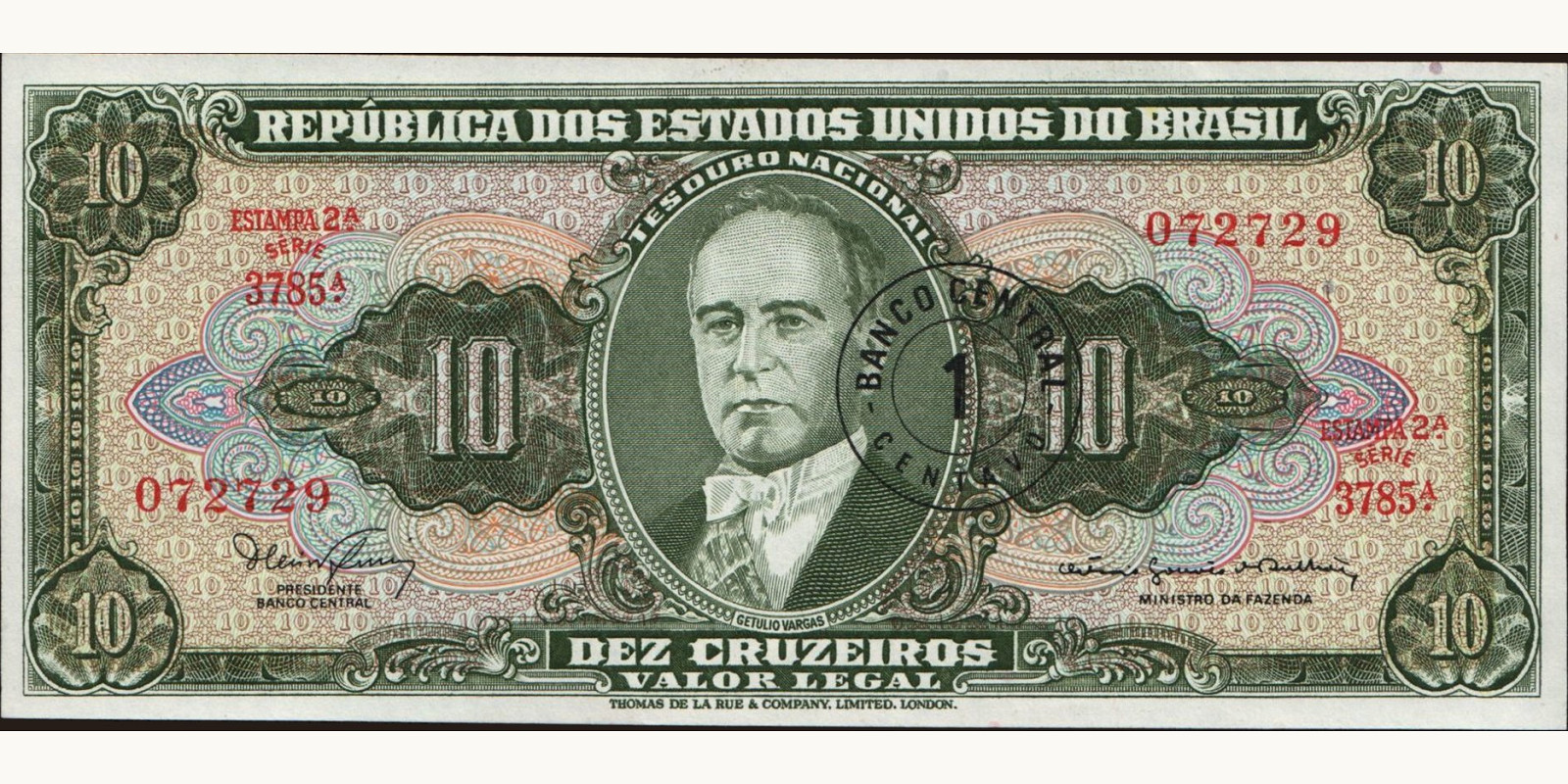 10 cruzeiros Бразилия 1966 — Лицевая сторона