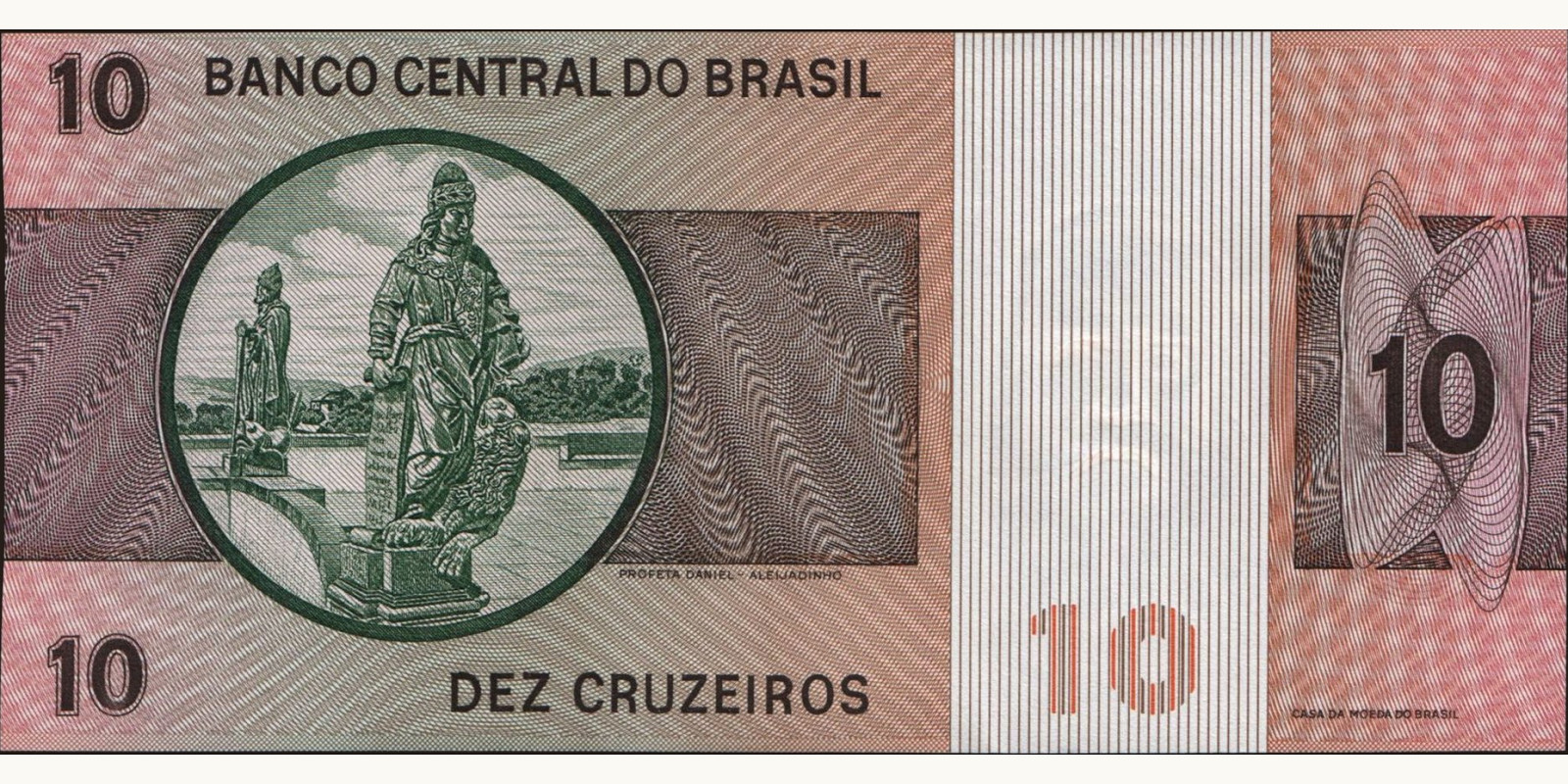 10 cruzeiros Brazil 1970 — Back side