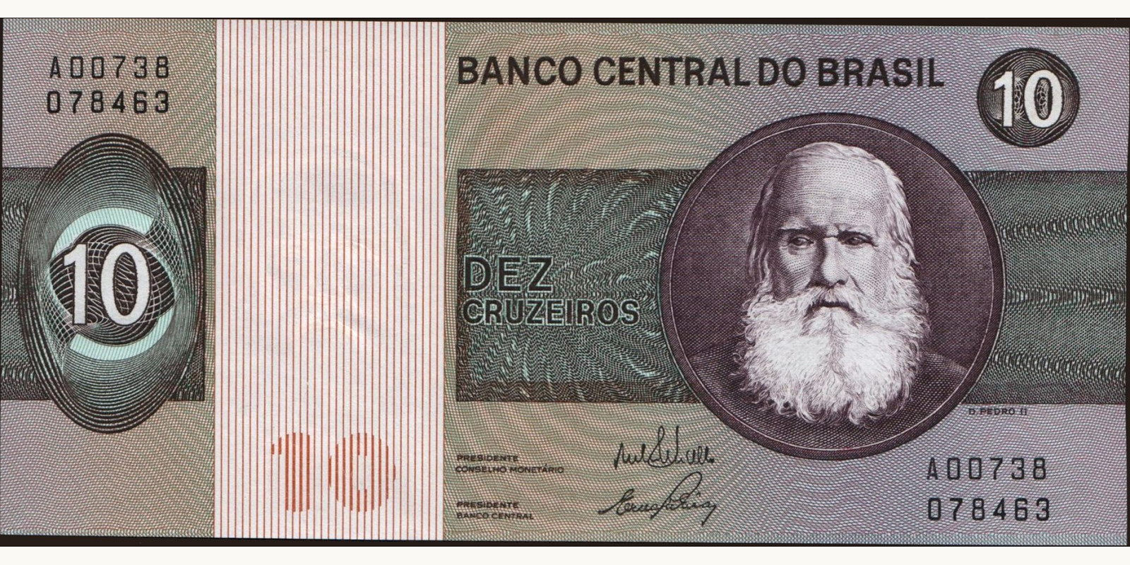 10 cruzeiros Brazil 1970 — Front side
