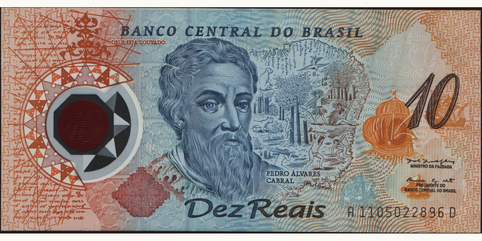 10 reais Brazil 2000 — Front side