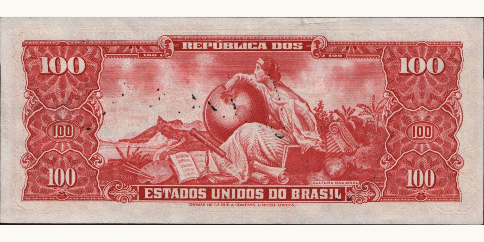 100 cruzeiros Brazil 1949 — Back side