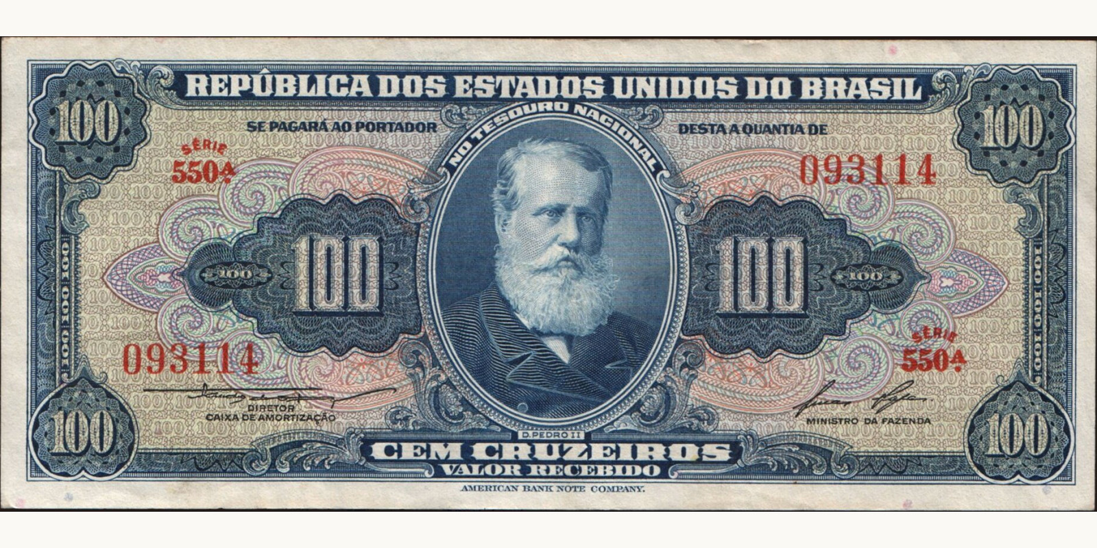 100 cruzeiros Бразилия 1955 — Лицевая сторона