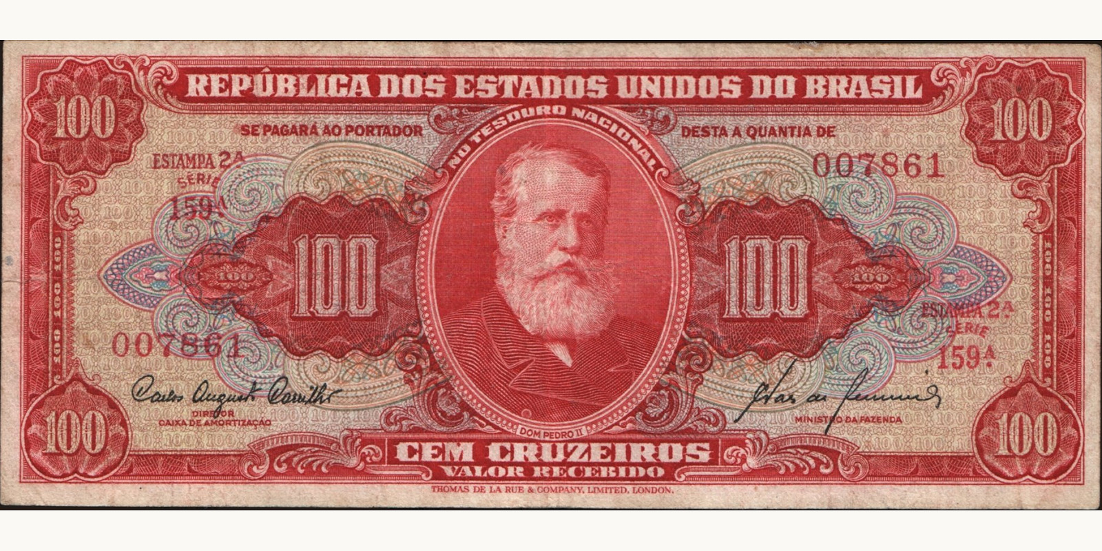 100 cruzeiros Бразилия 1960 — Лицевая сторона