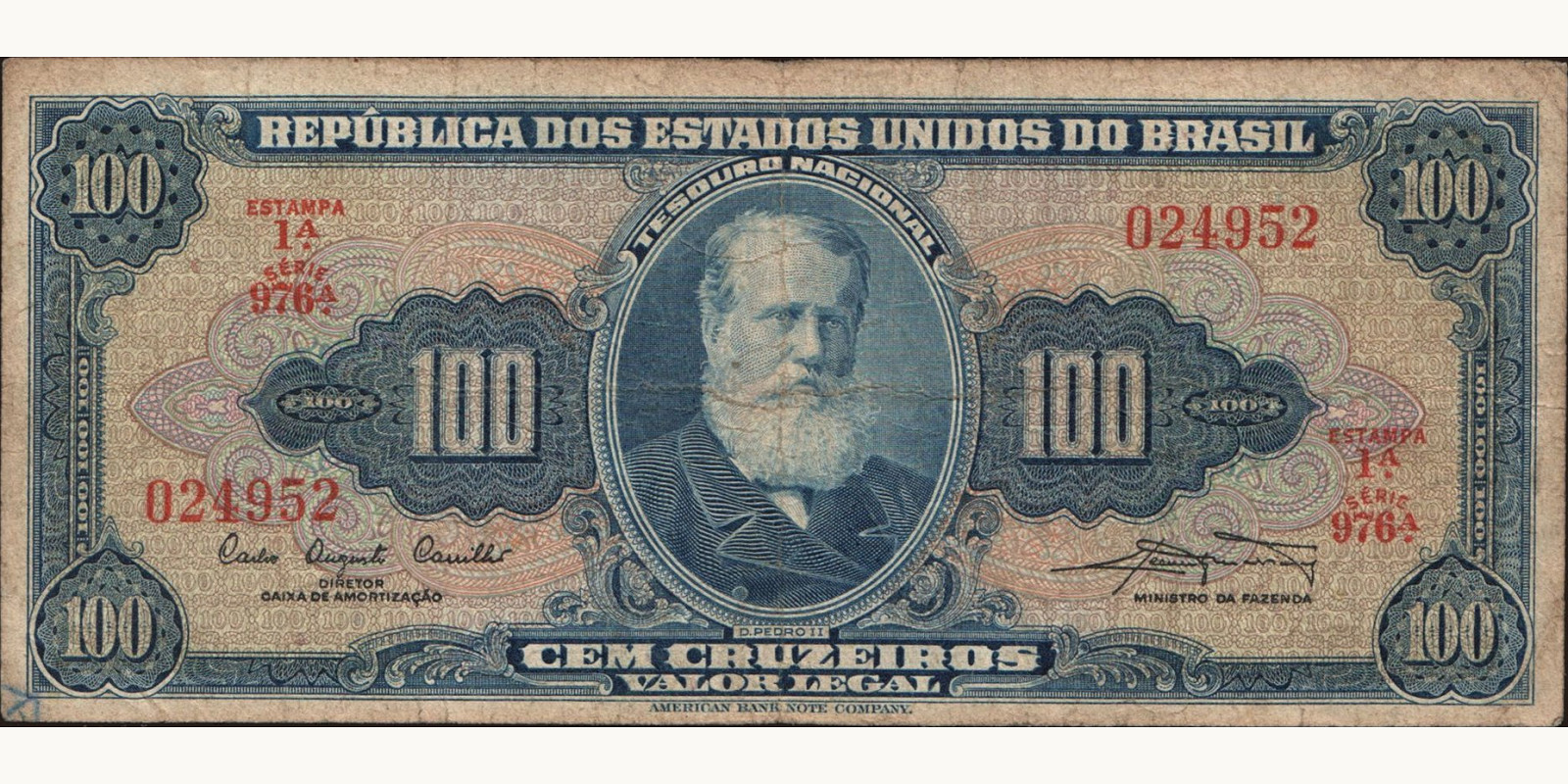 100 cruzeiros Бразилия 1961 — Лицевая сторона